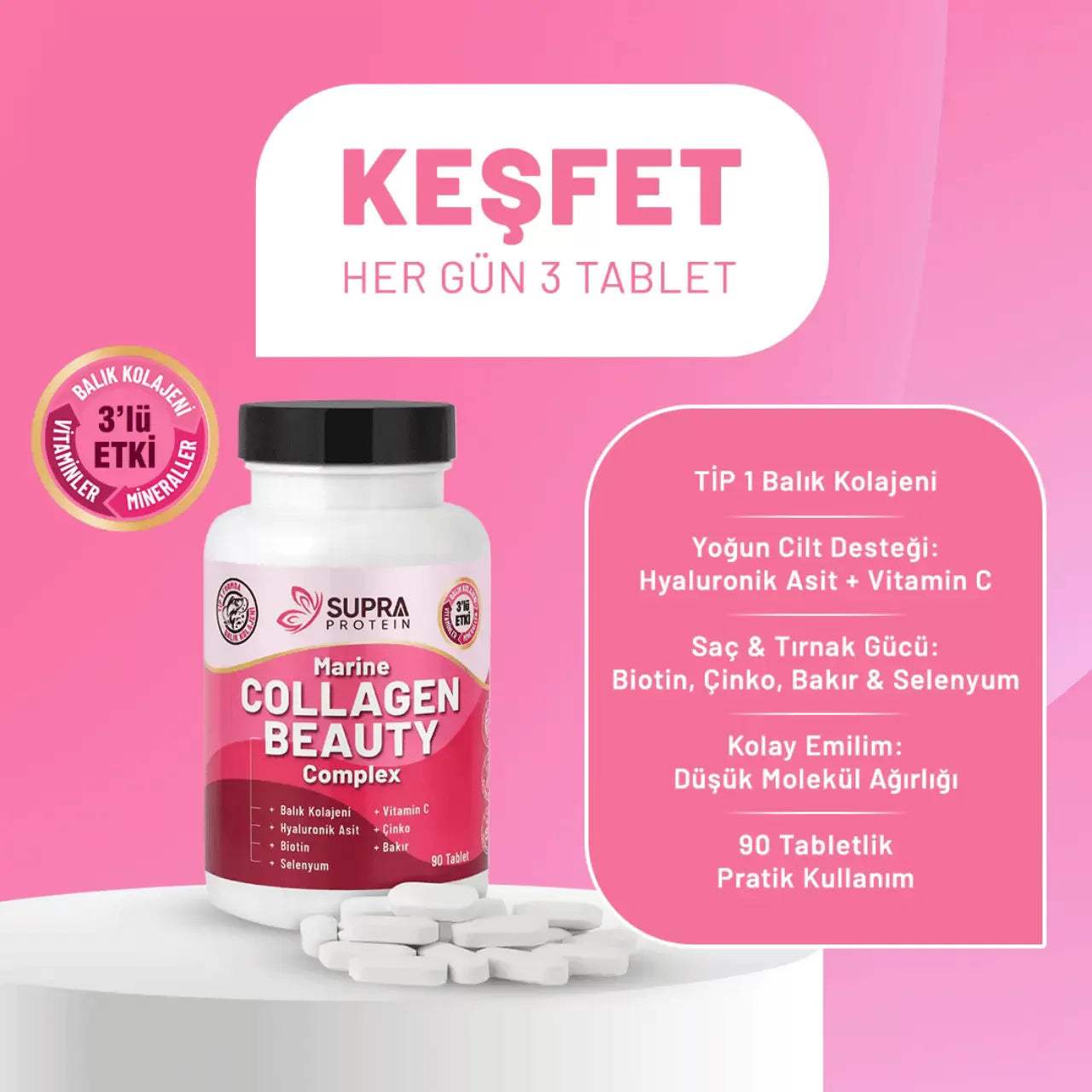 Collagen Beauty Complex (90 Tablet) - Supra Protein